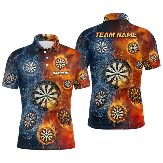 Fire And Water Darts Men Polo Shirt Personalized Darts Shirt For Men Dart Team Jersey LDT0635