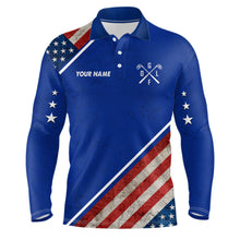 Load image into Gallery viewer, Retro Usa Flag Mens Golf Polo Shirts Custom Patriotic Golf Shirts For Men Golfing Gifts LDT1469