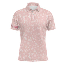 Load image into Gallery viewer, Pink Cute Easter Eggs &amp; Bunnies Mens Golf Polo Shirt Custom Easter Day Golf Tops For Men Golf Gifts LDT1335