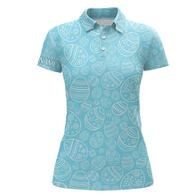 Load image into Gallery viewer, Blue Easter Eggs Womens Golf Polo Shirt Custom Easter Day Funny Golf Tops For Women Golf Gift LDT1337