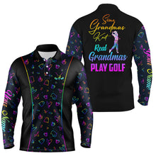 Load image into Gallery viewer, Some Grandmas Knit Real Grandmas Play Golf Mens Polo Shirt, Colorful Halloween Golf Shirts For Men LDT0117