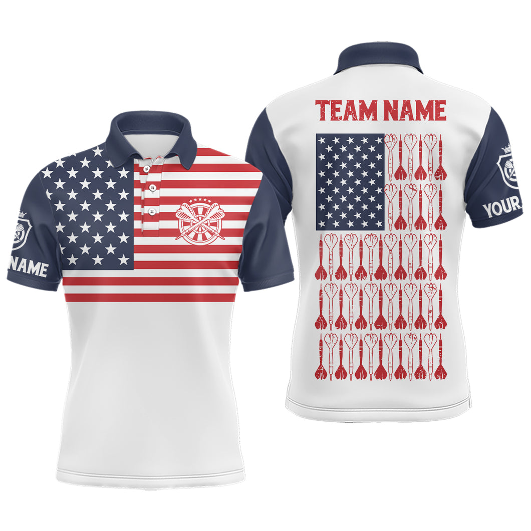 Personalized American Flag Mens Dart Polo Shirt Patriotic Dart Shirts For Men Dart Jersey LDT0710