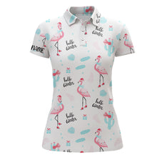 Load image into Gallery viewer, Winter Flamingo Christmas Golf Polo Shirts Womens Funny Golf Tops Best Golf Gifts For Ladies LDT0929