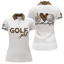 Load image into Gallery viewer, Leopard Golf Girl Peace Love Golf Women Polo Shirts Custom Golf Shirts For Women Golf Gifts LDT0405