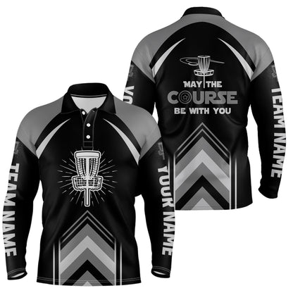 Personalized Disc Golf May The Course Be With You Mens Golf Polo Shirt Disc Golf Shirts For Men LDT0745