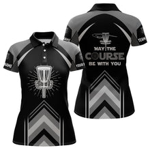Load image into Gallery viewer, Personalized Disc Golf May The Course Be With You Womens Polo Shirt Disc Golf Shirt For Women LDT0745