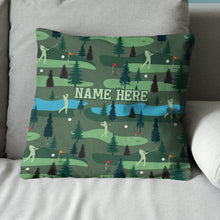 Load image into Gallery viewer, Vintage Green Golf Course Custom Pillow Personalized Golfer Gifts LDT1198