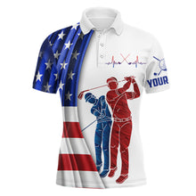 Load image into Gallery viewer, American Flag Mens Golf Polo Shirt Custom Patriotic Golf Shirts For Men Golfing Gifts LDT1424