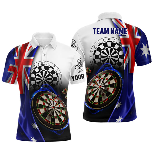 Australia Flag Darts Men Polo Shirt Custom Darts Shirt For Dart Lovers Dart Team Jersey LDT0797
