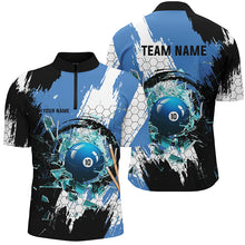 Load image into Gallery viewer, Personalized Black Blue Break Glass 10 Ball Pool 3D Shirts For Men 10 Ball Billiards Jerseys VHM1179