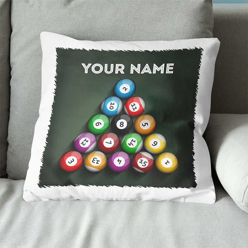 Personalized Pool Balls Pillow Custom 8 Ball Throw Pillow Billiard Gifts VHM0834