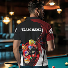 Load image into Gallery viewer, Personalized Billiard 3D Polo Shirts For Men, Ball 8 Flame Player Billiard Jerseys VHM0005