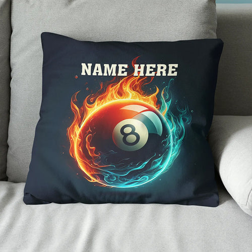 Personalized Fire And Water 8 Ball Billiard Pillow, Best Billiards Gifts VHM0938