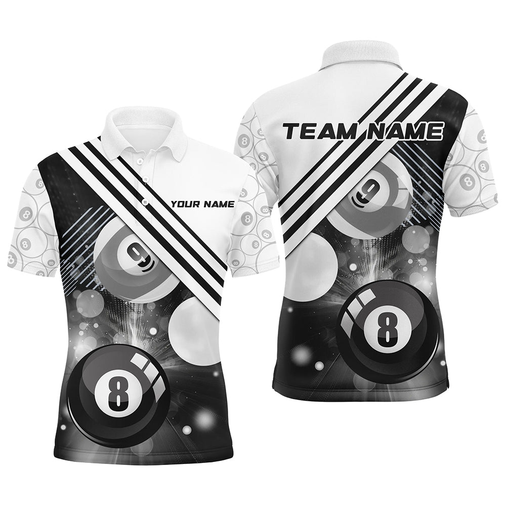 Personalized 8 Ball 9 Ball Pattern Billiards Shirts For Men Billiard Jerseys Billiards Team Shirts VHM1201