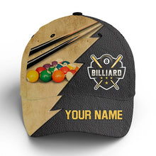 Load image into Gallery viewer, Personalized Name 3D Billiard Cap Hats, Custom 8 Ball Pool Billiards Hat For Men And Women VHM0282