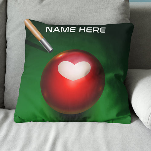 Personalized Red Billiard Ball Heart Throw Pillow Best Valentine Gifts VHM0943