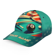 Load image into Gallery viewer, Personalized US Flag 8 Ball Billiard Hats Cap For Pool Player Custom Name 3D Top Hat Billiars Gifts VHM0954