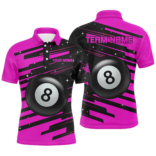 Pink 8 Ball Pool Billiard Jerseys Polo Shirts For Men Custom Team League Billiard Valentine Shirts TDM0919