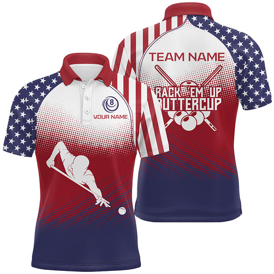 Personalized American Flag Billiards Ball Player Full Printing 3D Polo Shirts For Men TDM0138