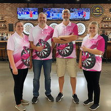 Load image into Gallery viewer, Custom Pink Flamingo Funny Darts Shirt For Men, Darts Team Jersey Polo &amp; 1/4 Zip, Darts Gift TDM6278