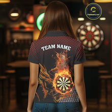 Load image into Gallery viewer, Personalized Dartboard Flame Smoke Custom Dragon Darts Shirt For Women, Darts Team Jersey|Orange TDM4311