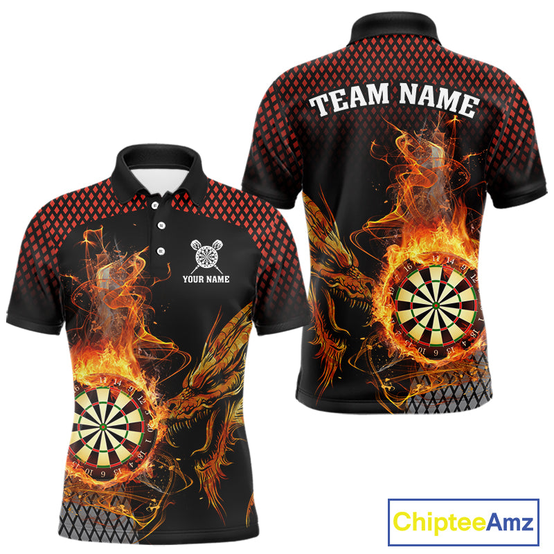 Personalized Dartboard Flame Smoke Custom Dragon Darts Shirt For Men, Darts Team Jersey |Orange TDM4311