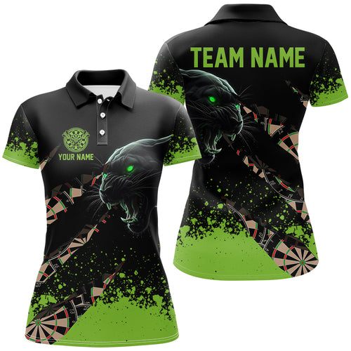 Green Grunge Custom 3D Panther Darts Shirts For Women, Funny Darts Outfit Darts Team Jerseys TDM2684