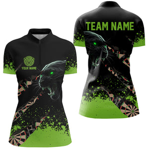 Green Grunge Custom 3D Panther Darts Shirts For Women, Funny Darts Outfit Darts Team Jerseys TDM2684