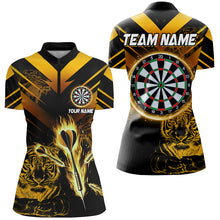 Load image into Gallery viewer, Yellow Arrow Fire Custom Tiger Darts Shirts For Women, Darts League Shirts Personalized Dart Jerseys TDM2687