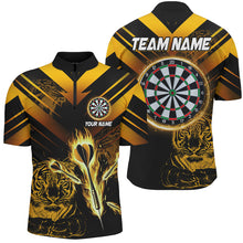 Load image into Gallery viewer, Yellow Arrow Fire Custom Tiger Darts Shirts For Men, Darts League Shirts Personalized Dart Jerseys TDM2687