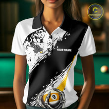 Load image into Gallery viewer, 9 Ball Skeleton Custom Billiard Polo &amp; 1/4 Zip Shirts For Women, Funny 9 Ball Pool Billiard Jerseys TDM5675
