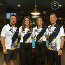 Load image into Gallery viewer, 9 Ball Skeleton Custom Billiard Polo &amp; 1/4 Zip Shirts For Men, Funny 9 Ball Pool Billiard Jerseys TDM5675