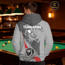 Load image into Gallery viewer, 8 Ball Skeleton Billiard Hoodie For Men And Women Custom 8 Ball Hoodie Pool Team Jersey |Red TDM5676