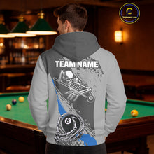 Load image into Gallery viewer, 8 Ball Skeleton Billiard Hoodie For Men And Women Custom 8 Ball Hoodie Pool Team Jersey |Blue TDM5677