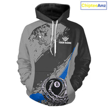 Load image into Gallery viewer, 8 Ball Skeleton Billiard Hoodie For Men And Women Custom 8 Ball Hoodie Pool Team Jersey |Blue TDM5677