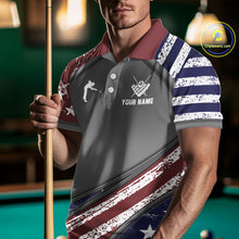Load image into Gallery viewer, Personalized US Flag 8 Ball Pool Billiard Shirt For Men Custom Patriotic Billiard Team Jersey TDM5678