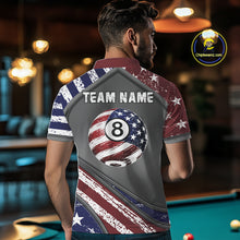 Load image into Gallery viewer, Personalized US Flag 8 Ball Pool Billiard Shirt For Men Custom Patriotic Billiard Team Jersey TDM5678