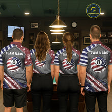 Load image into Gallery viewer, Personalized US Flag 8 Ball Pool Billiard Shirt For Women Custom Patriotic Billiard Team Jersey TDM5678