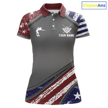 Load image into Gallery viewer, Personalized US Flag 8 Ball Pool Billiard Shirt For Women Custom Patriotic Billiard Team Jersey TDM5678