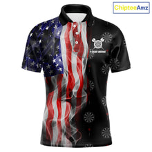 Load image into Gallery viewer, Personalized American Flag Smoke Darts Shirt For Men, Patriotic Darts Jersey Team Polo &amp; 1/4 Zip TDM5680