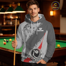 Load image into Gallery viewer, 8 Ball Skeleton Billiard Hoodie For Men And Women Custom 8 Ball Hoodie Pool Team Jersey |Red TDM5676