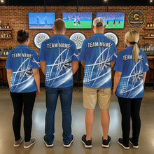 Load image into Gallery viewer, Blue Darts Jersey For Men Custom Light Streaks Darts Tournament Team Shirt Polo &amp; Quarter Zip TDM6026