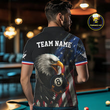 Load image into Gallery viewer, American Flag Eagle 8 Ball Mens Billiard Polo &amp; 1/4 Zip Custom Patriotic Team Billiard Pool Jersey TDM3866