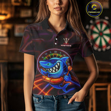 Load image into Gallery viewer, Personalized Neon Funny Shark Darts Shirt For Women Custom Darts Team Jersey Outfit, Darts Gifts TDM4319