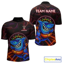 Load image into Gallery viewer, Personalized Neon Funny Shark Darts Shirt For Men Custom Darts Team Jersey Outfit, Darts Gifts TDM4319