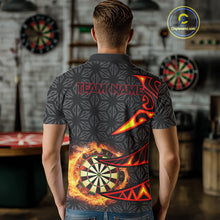 Load image into Gallery viewer, Personalized Fire Flame Dartboard Geometric Pattern Darts Shirt For Men, Custom Darts Team Jerseys TDM4320