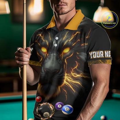 Personalized Lion Billiard Shirts For Men Custom 3D Printed Billiard Balls Team Jerseys Uniform TDM2178