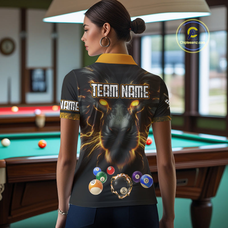 Personalized Lion Billiard Shirts For Women Custom 3D Printed Billiard Balls Team Jerseys Uniform TDM2178