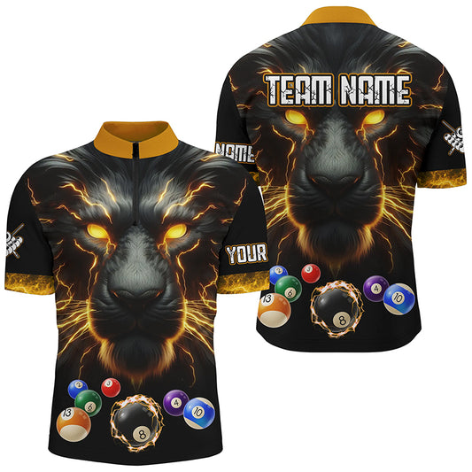 Personalized Lion Billiard Shirts For Men Custom 3D Printed Billiard Balls Team Jerseys Uniform TDM2178