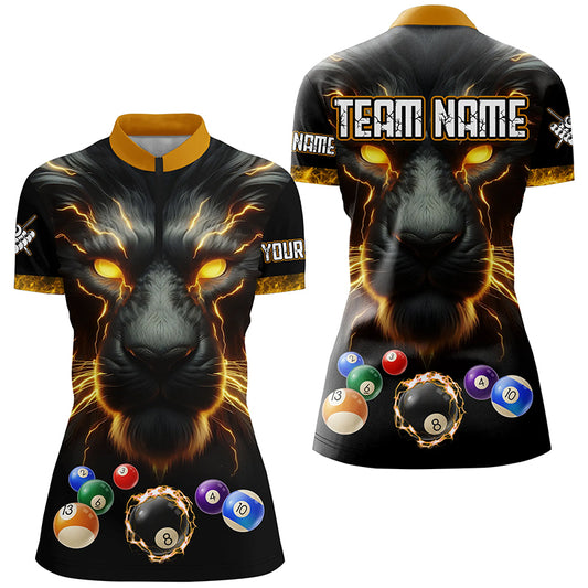 Personalized Lion Billiard Shirts For Women Custom 3D Printed Billiard Balls Team Jerseys Uniform TDM2178